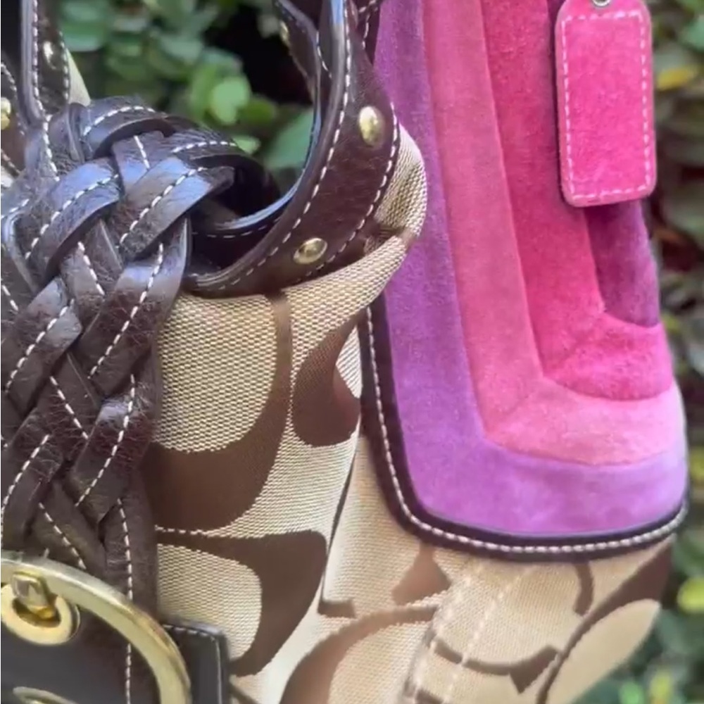 Coach Brown and Pink Signature Soho Shoulder Bag - Picture 3 of 13